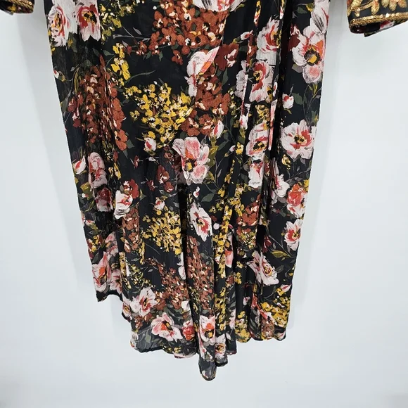 Aratta Silent Journey Savannah Floral wrap Hi Low Dress Womens Size Small New!